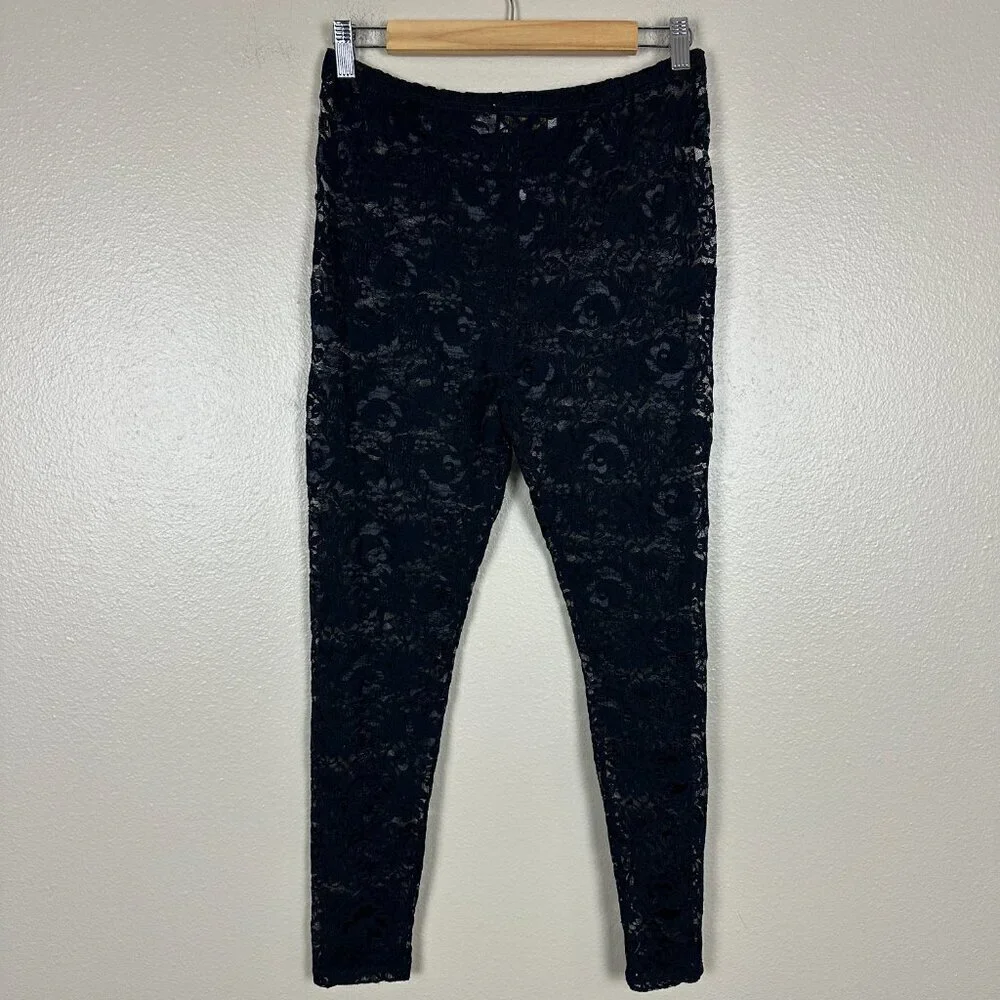 Victoria's Secret Vintage Lace Leggings Whimsy Goth Witchy Black Women's Medium